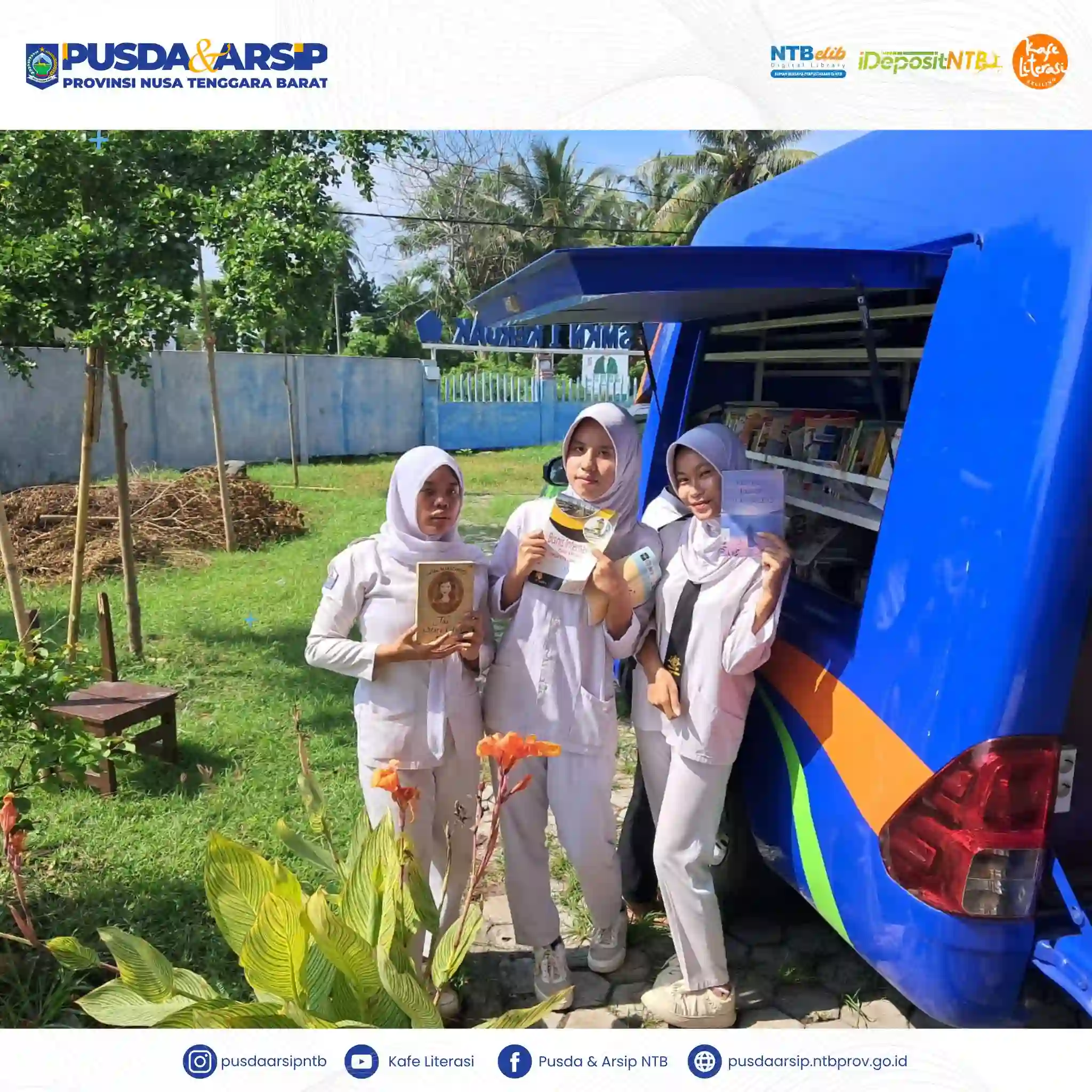 Cheerful Reading, Librarian Goes to SMKN 1 KERUAK, KAB. LOMBOK TIMUR