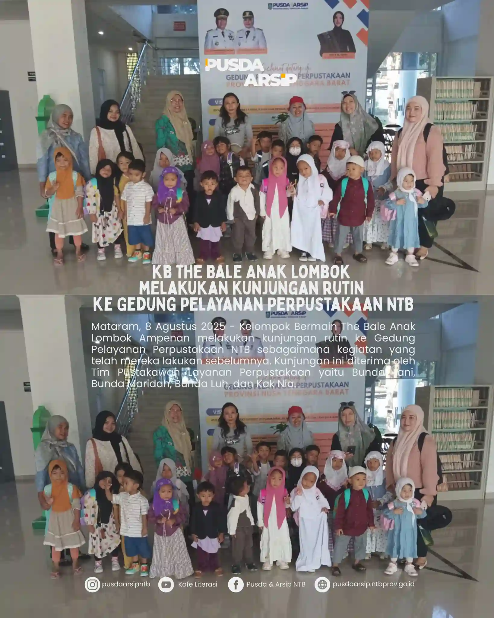 KB THE BALE Anak Lombok Melakukan Kunjungan Rutin ke Gedung Pelayanan Perpustakaan NTB