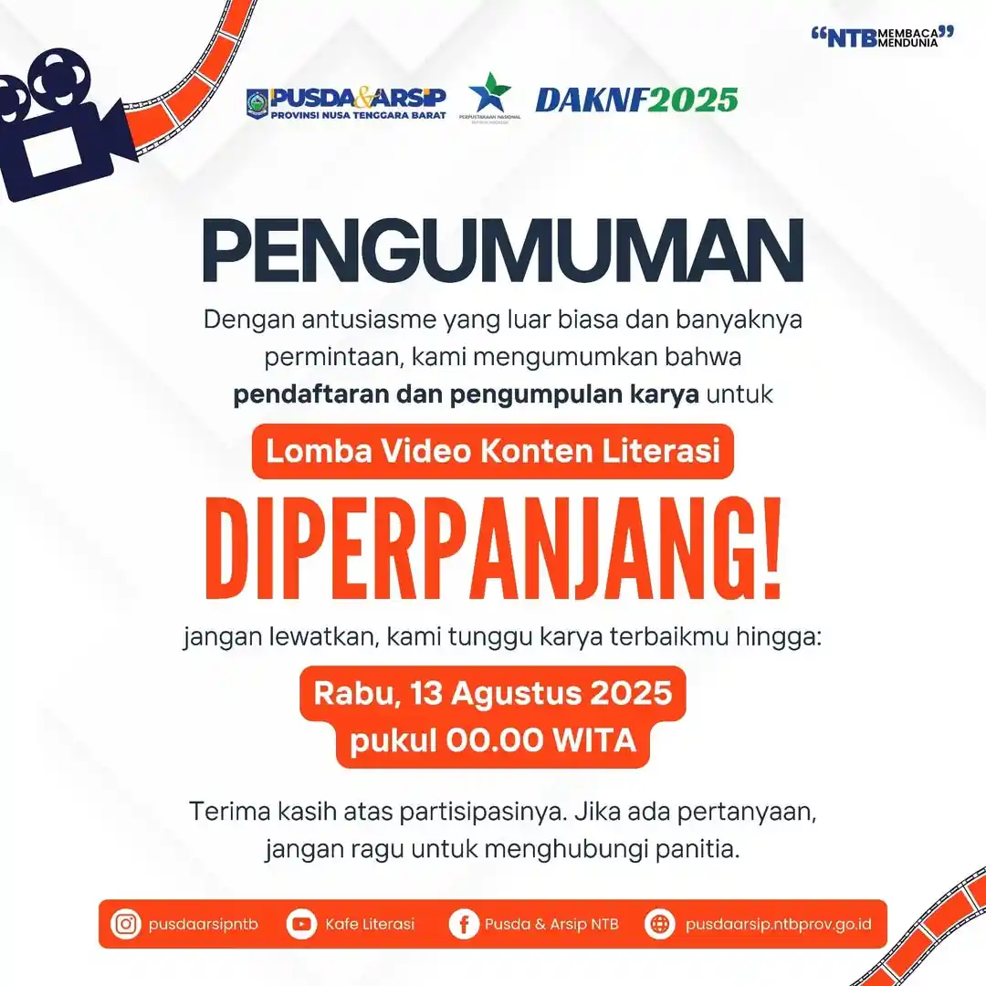 Pengumuman Lomba Video Konten Literasi