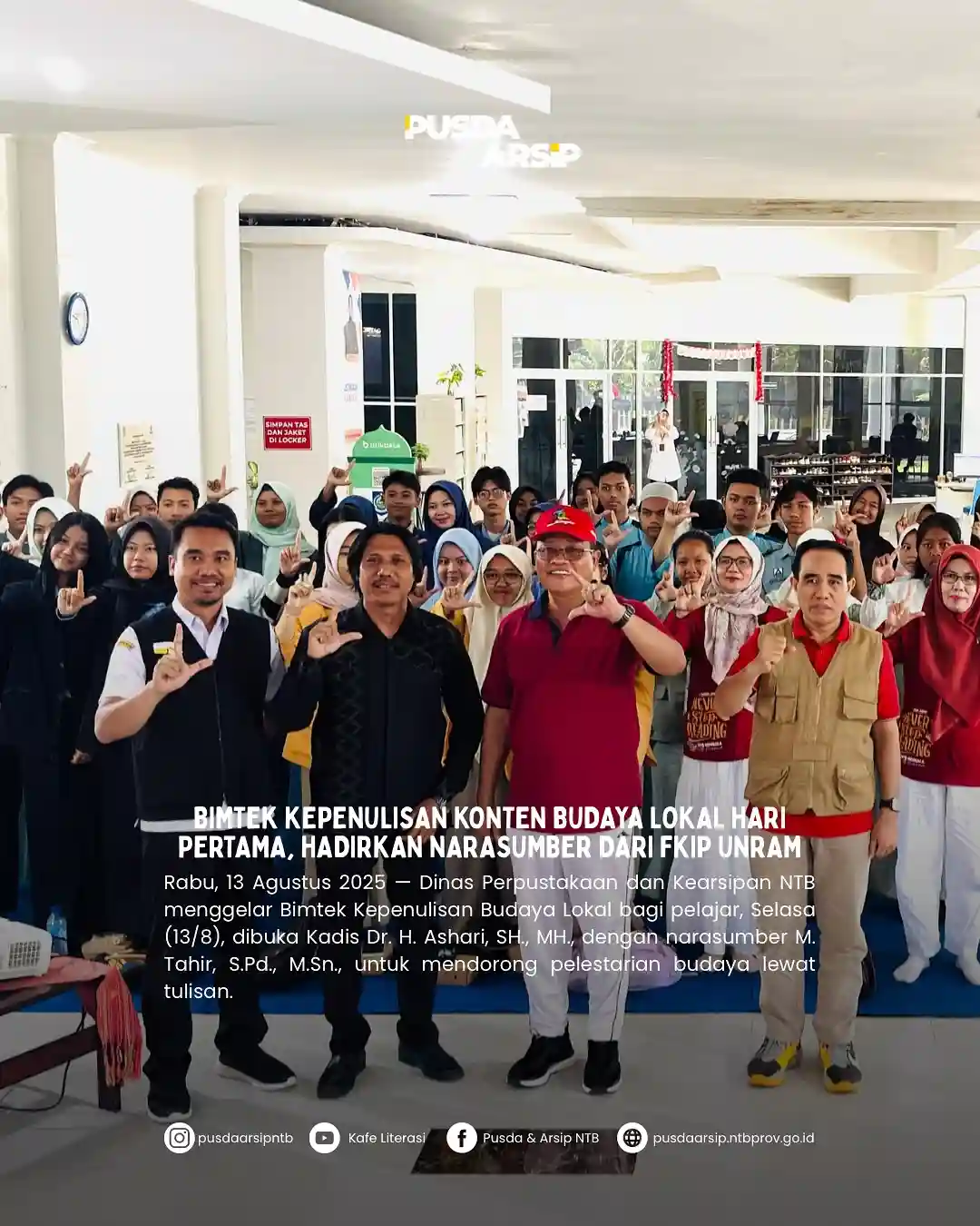 Bimtek Kepenulisan Konten Budaya Lokal Hari Pertama, Hadirkan Narasumber dari FKIP UNRAM