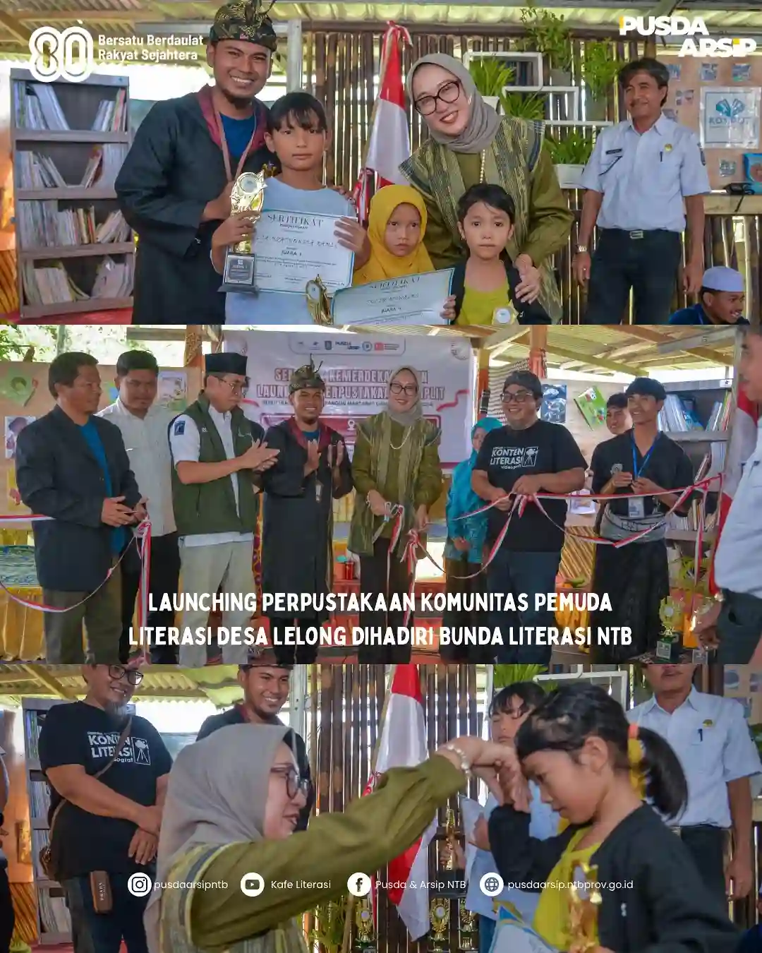 LAUNCHING PERPUSTAKAAN KOMUNITAS PEMUDA
LITERASI DESA LELONG DIHADIRI BUNDA LITERASI NTB