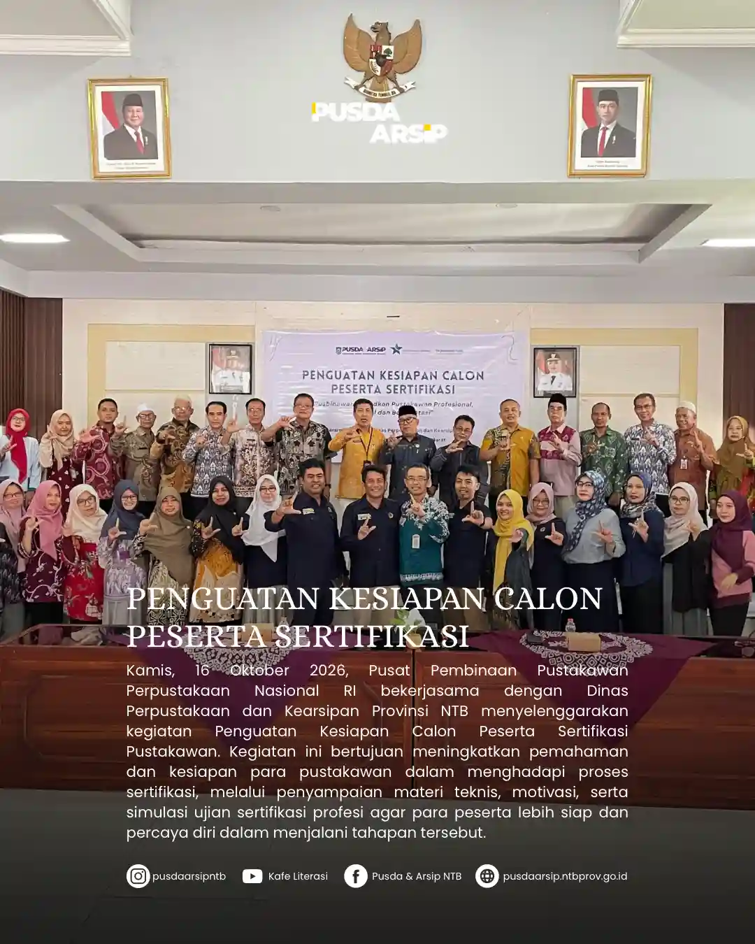 PENGUATAN KESIAPAN CALON PESERTA SERTIFIKASI PROFESI PUSTAKAWAN DI NTB